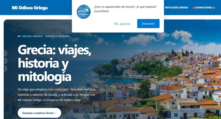 Vista de Mi Odisea Griega, portal de viajes y cultura
